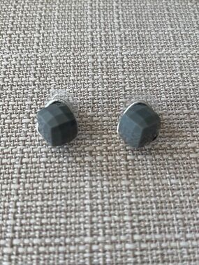 Faceted Gray Stone Stud Earrings